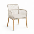 Fauteuil de jardin beige en corde polypropylène et acacia 57 x 61 x 85 cm