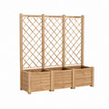 Lot de 3 jardinières avec treillis en bois de sapin massif naturel 120 x 40 x 140 cm