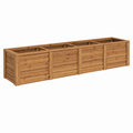Jardinière surélevée rectangulaire marron en bois massif de pin 320 x 60 x 46 cm