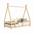 Lit cabane enfant tipi en pin massif naturel 90 x 190 cm
