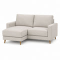 Canapé d'angle gauche 2 places beige en polyester avec méridienne 200 x 145 x 85 cm