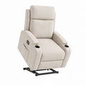 Fauteuil relax inclinable manuel beige en polyester 89 x 98 x 105 cm avec porte-gobelets