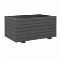 Jardinière surélevée rectangulaire gris anthracite en composite bois plastique 90 x 40 x 45 cm
