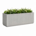 Jardinière rectangulaire grise en béton fibré 100 x 40 x 50 cm