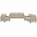 Ensemble canapés droit 3+2+1 places beige en cuir synthétique PU 205 x 85 x 86 cm