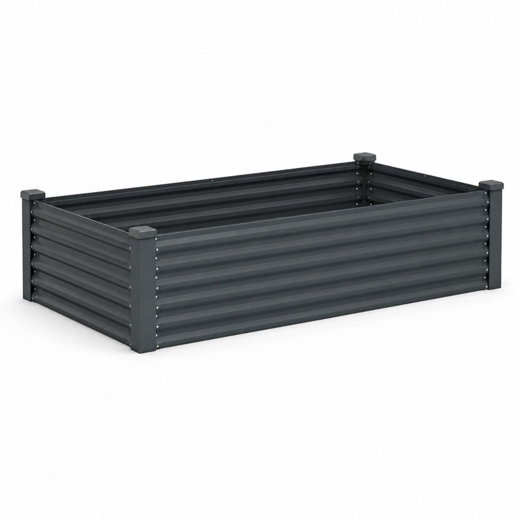 Jardinière surélevée rectangulaire anthracite en acier galvanisé 240 x 120 x 60 cm