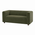 Canapé 2 places vert olive en polyester forme rectangulaire 150 x 85 x 75 cm