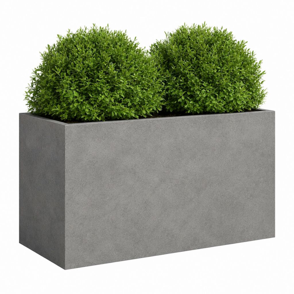 Jardinière rectangulaire gris béton fibré 100 x 40 x 50 cm